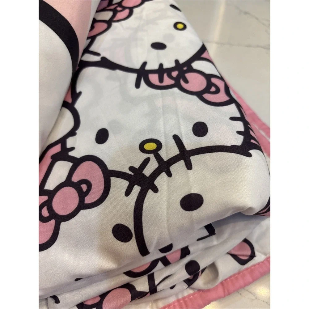 Hello Kitty Sanrio Full Sheets Flat Fitted Set Striped Y2K Bedding With Sham